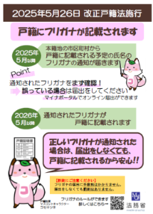 法務省フリガナ制度チラシ