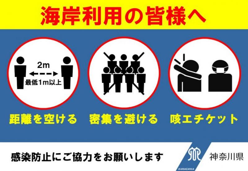 海岸利用の注意看板