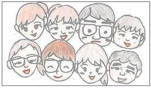 女性と男性あわせて8人の笑顔の似顔絵が描かれたイラスト(地域医療科のページへリンク)