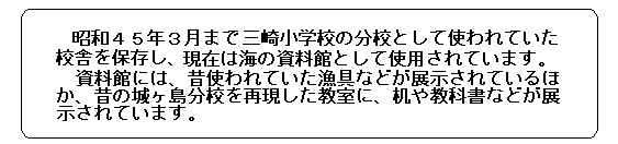 旧城ヶ島公民館海の資料館説明